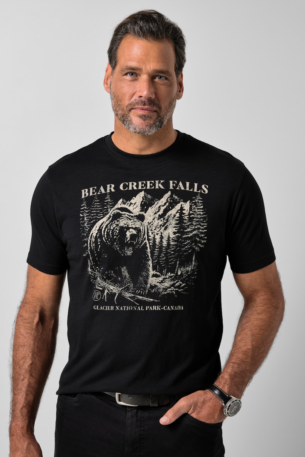 T-Shirt, Halbarm, Brustprint, bis 8 XL