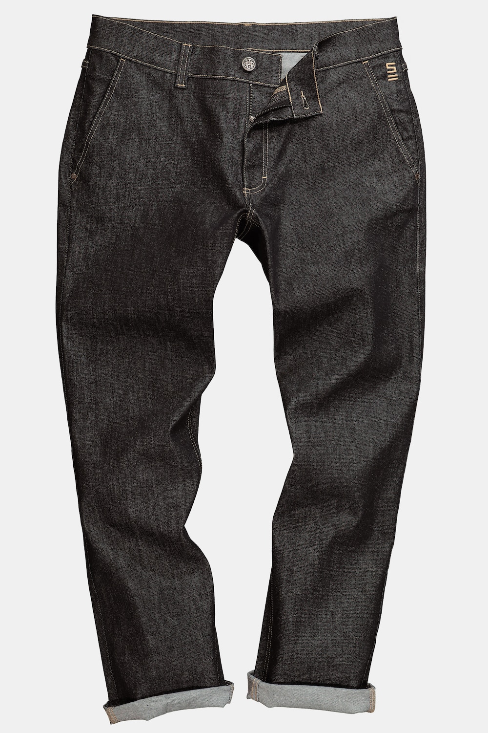 STHUGE Jeans, Raw Denim, 5-Pocket, tapered Loose Fit, bis 72