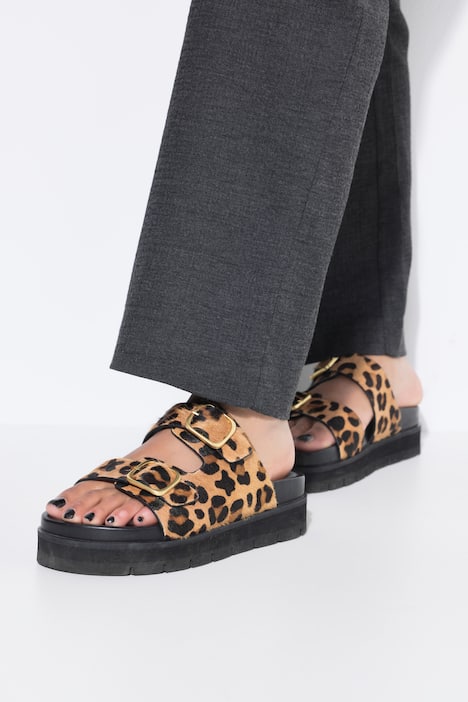 Pantolette, Leder, Leo-Riemen, Weite H