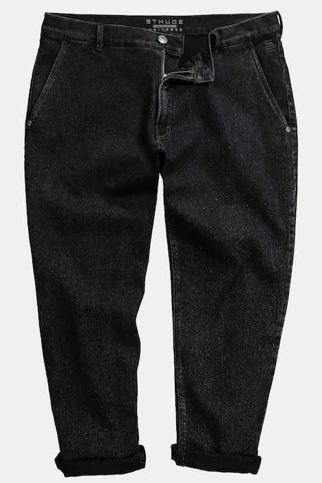 STHUGE Jeans-Chino, Black Denim, tapered Baggy Fit, bis 72