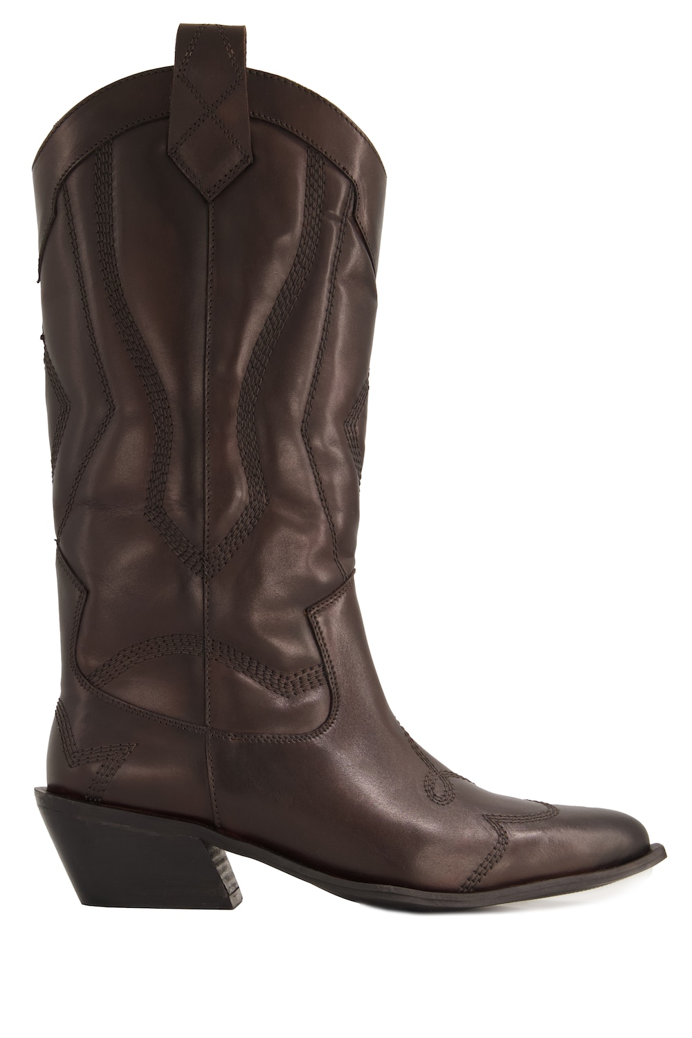 Stora storlekar Cowboyboots i skinn, Dam, brun, storlek: 40, Läder/Syntetfibrer, Studio Untold