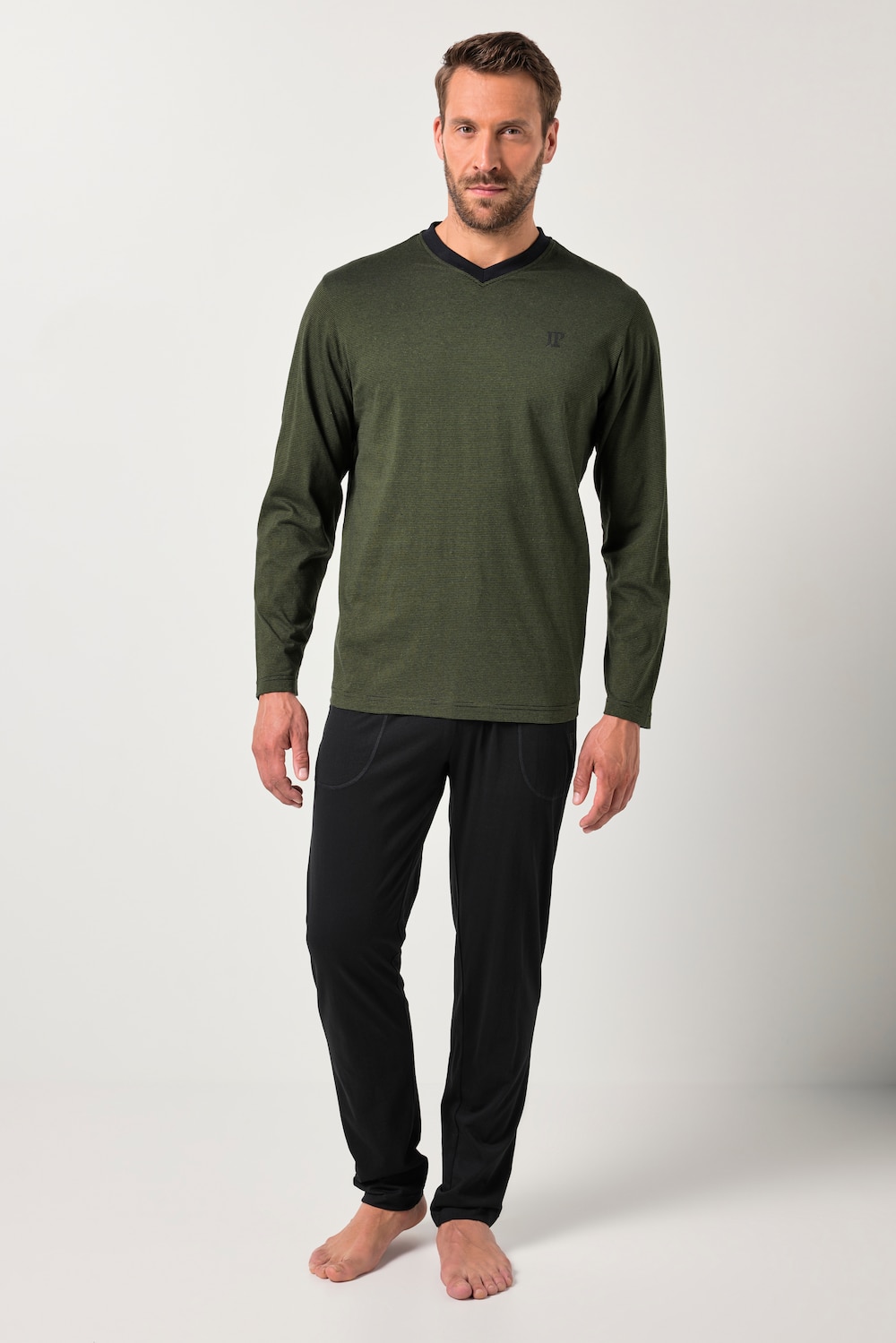 JP1880 pyjama, thuispak, tweedelig, gerimpeld, tot 8XL