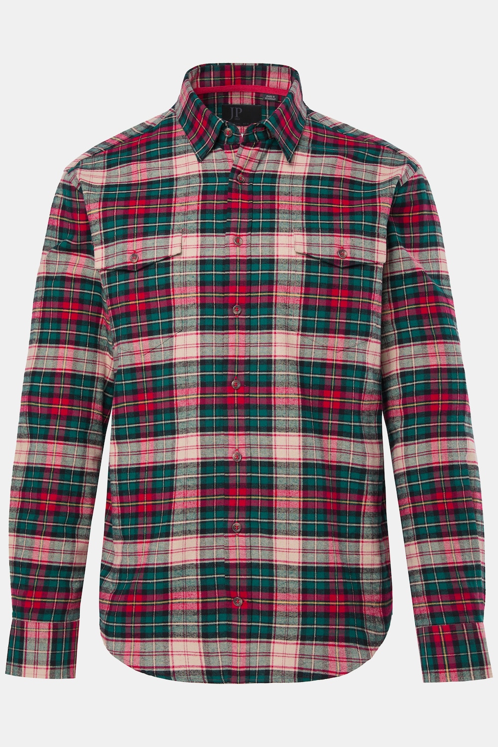 JP1880 Karo-Flanellhemd, Langarm, Kentkragen, Modern Fit, bis 8 XL