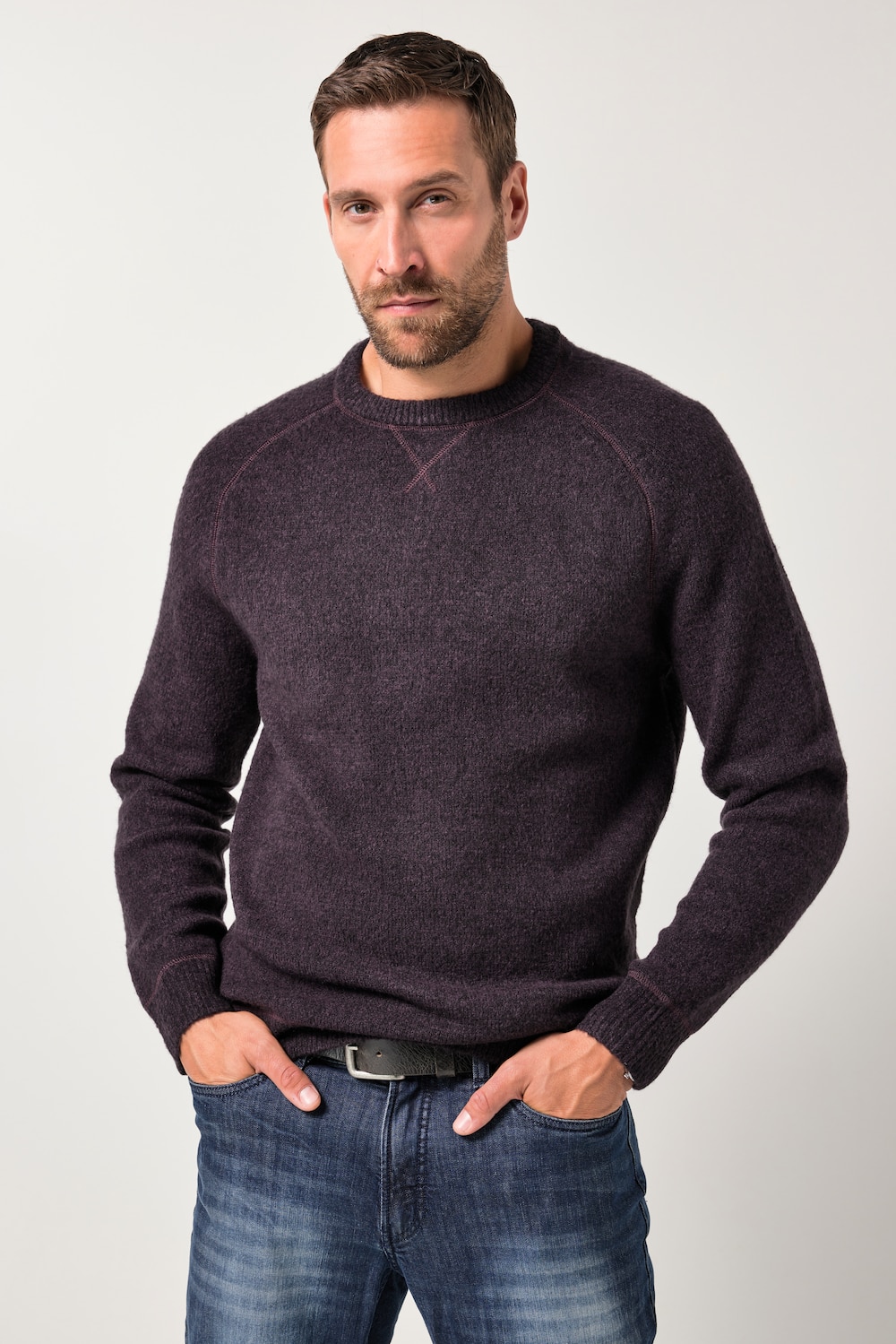 JP1880 pullover, CashmereTouch strik, rund hals, op til str. 7XL
