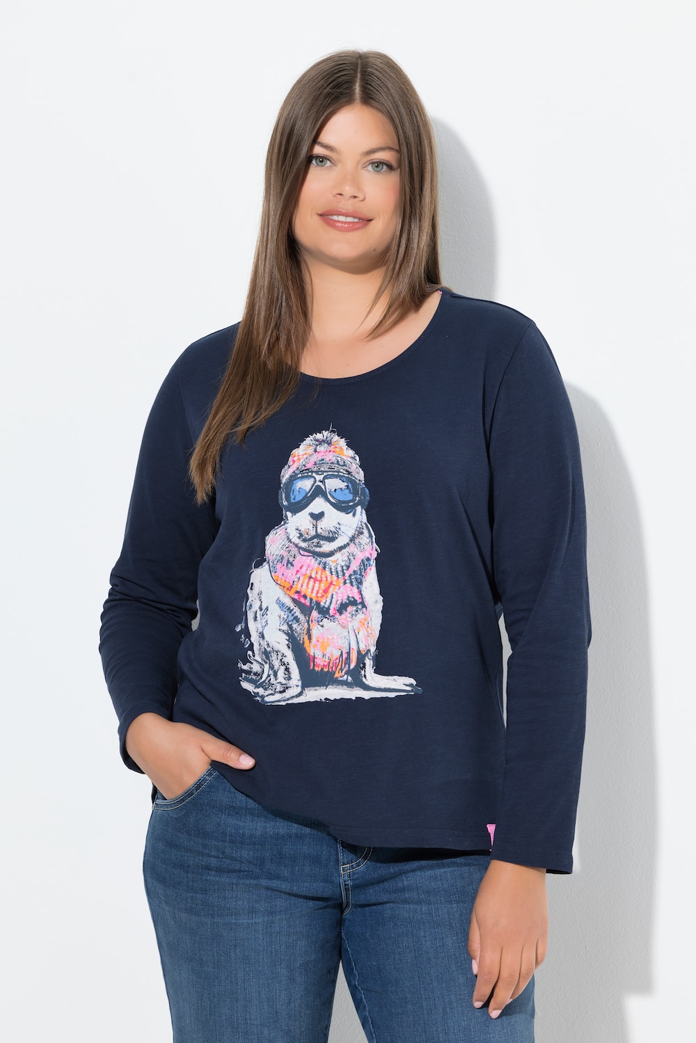 Große Größen Shirt, Damen, blau, Größe: 52/54, Baumwolle, LAURASON