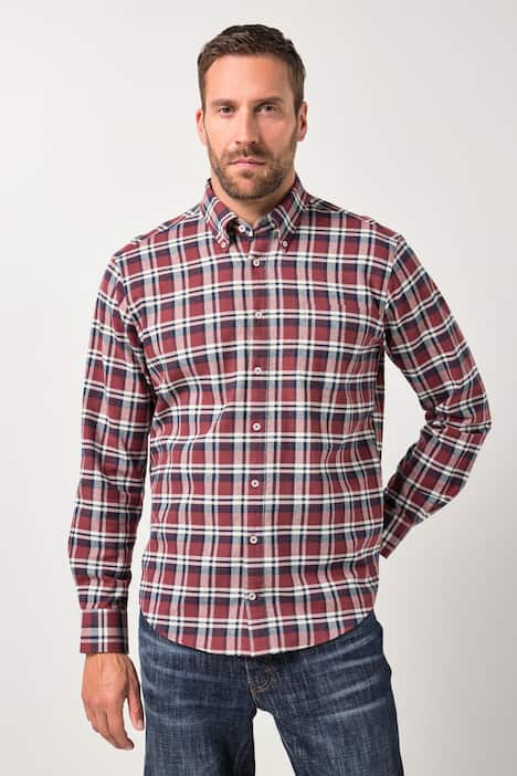 Karo-Flanellhemd, Langarm, Buttondown-Kragen, Modern Fit