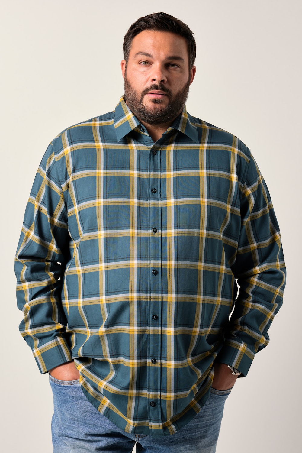 Men+ Karohemd, Langarm, Kentkragen, Comfort Fit, bis 8 XL