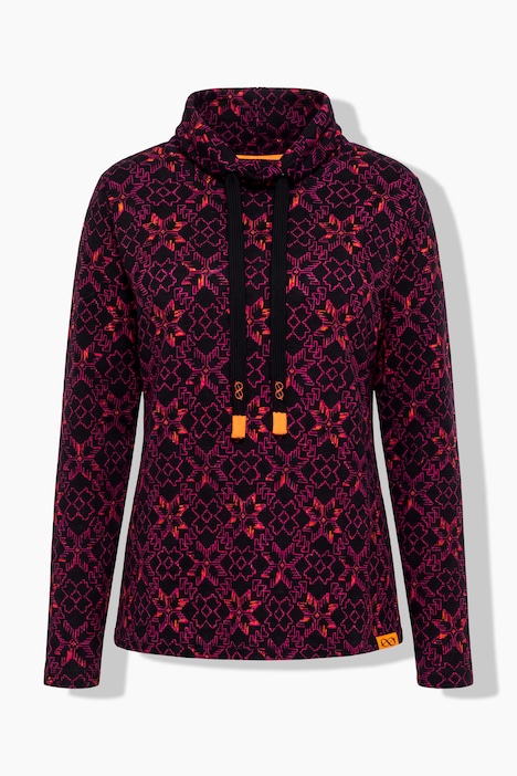 Shirt, Langarm, Stehkragen, Allover-Print
