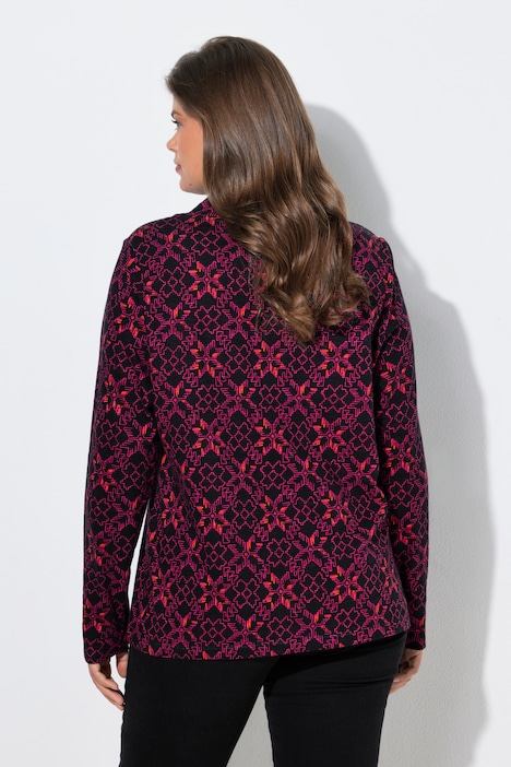 Shirt, Langarm, Stehkragen, Allover-Print