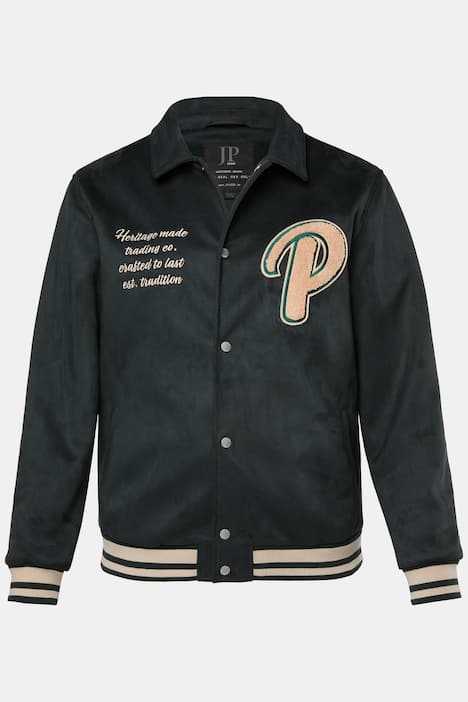 JP1880 Blouson, Velours, Brust-Stick, farbige Bündchen, bis 7 XL