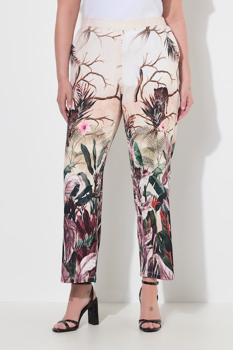 Schlupfhose, weites Bein, Safari-Druck