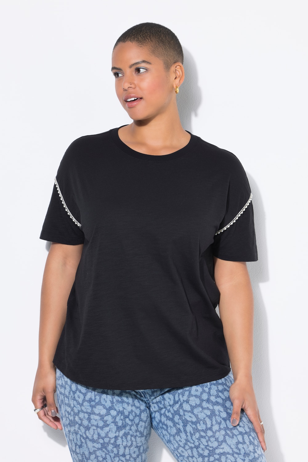 Große Größen T-Shirt, Damen, schwarz, Größe: 54/56, Baumwolle, Studio Untold