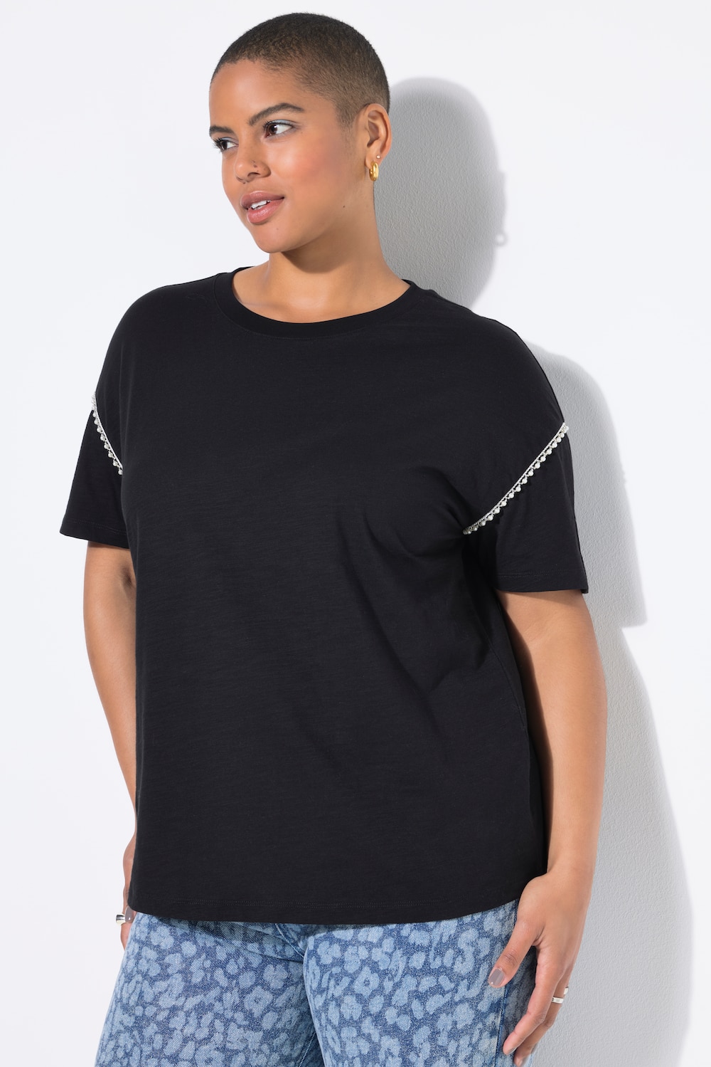 Thumbnail - Große Größen T-Shirt, Damen, schwarz, Größe: 54/56, Baumwolle, Studio Untold