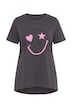 T-shirt, A-line, leo/neon smiley