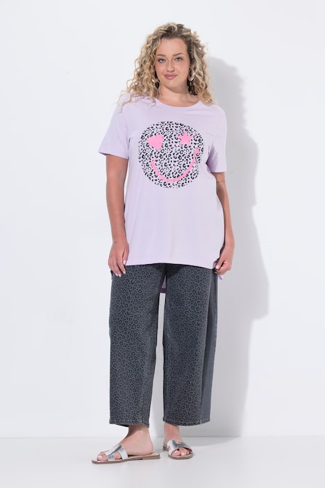 T-Shirt, A-Linie, Leo/Neon Smiley