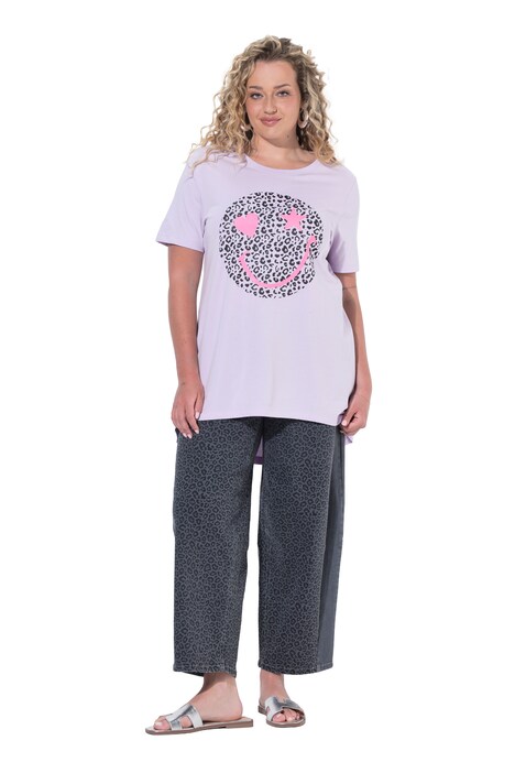 T-shirt, A-line, leo/neon smiley