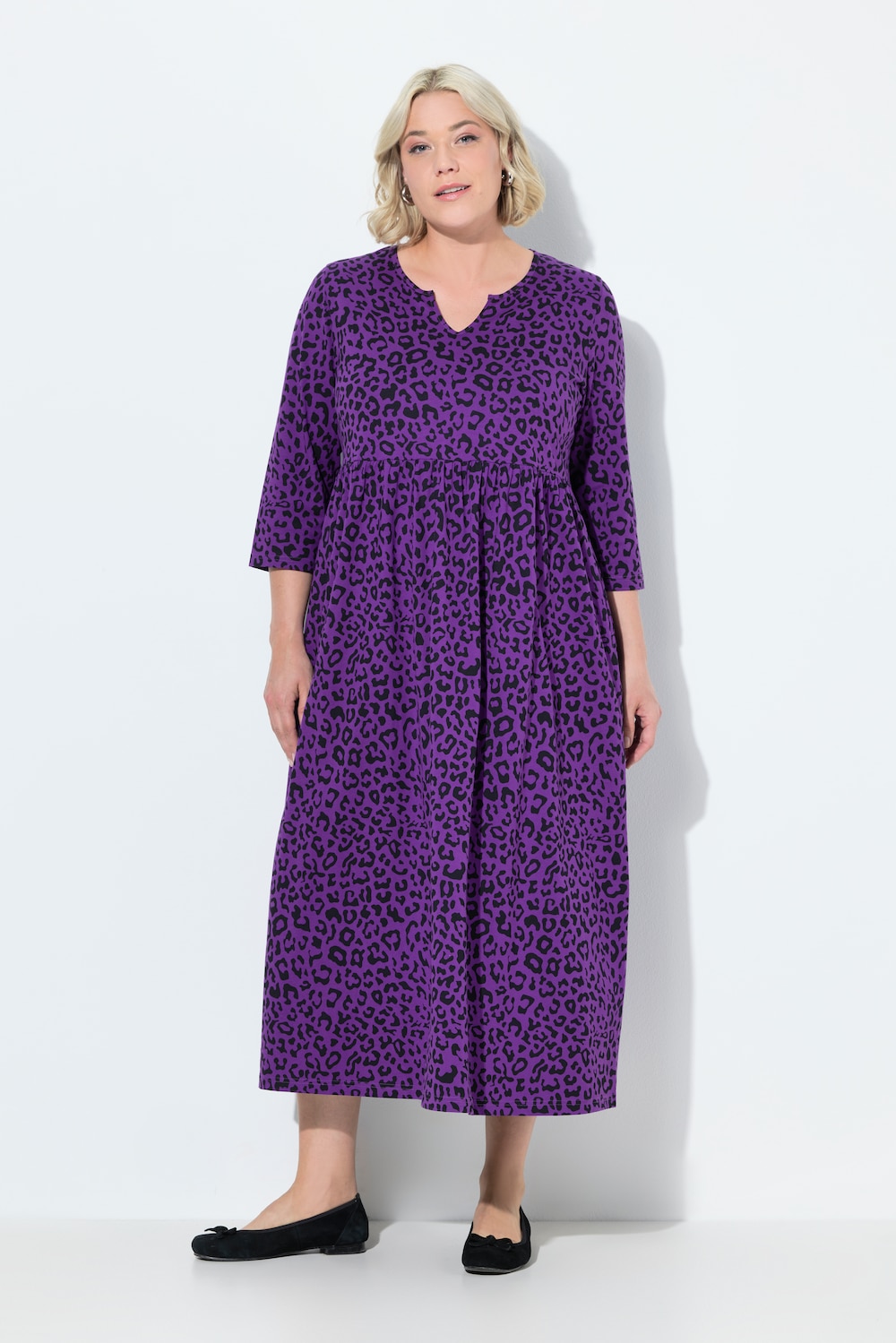 Große Größen Jerseykleid, Damen, lila, Größe: 66/68, Baumwolle, Ulla Popken