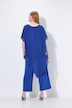 Jumpsuit, eendelig, jersey, chiffon overlay, wijde pijp