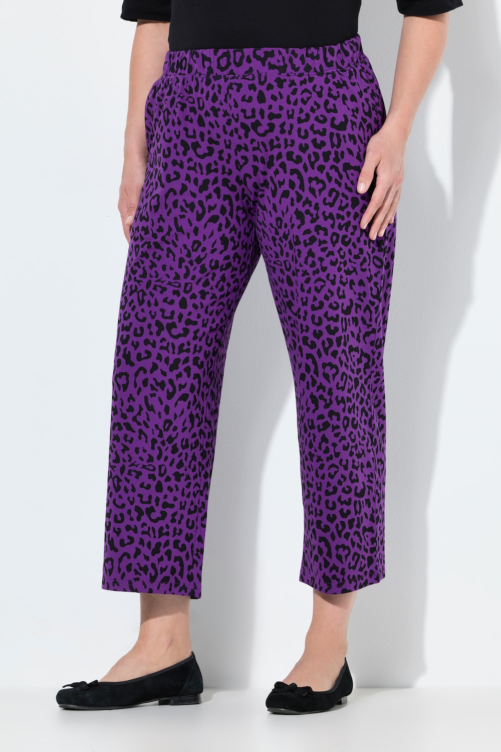 Große Größen 7/8-Jerseyhose, Damen, lila, Größe: 46/48, Baumwolle, Ulla Popken