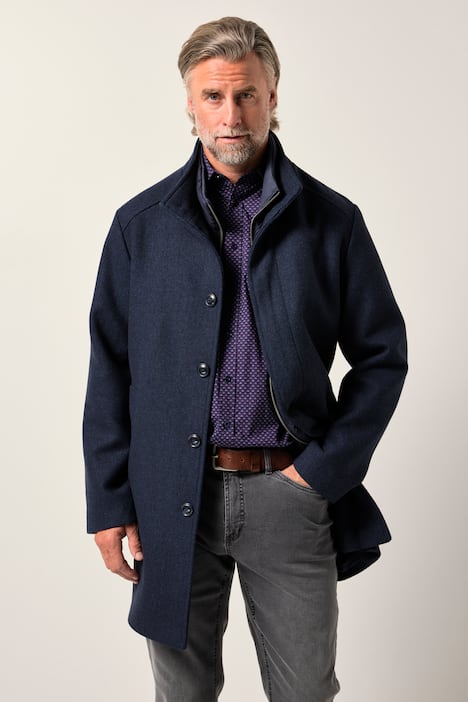 Cappotto Boston Park in misto lana con inserto e collo alto, fino alla tg. 84/86