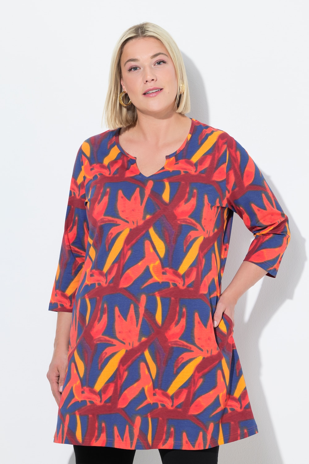 Große Größen Longshirt, Damen, schwarz, Größe: 66/68, Baumwolle, Ulla Popken