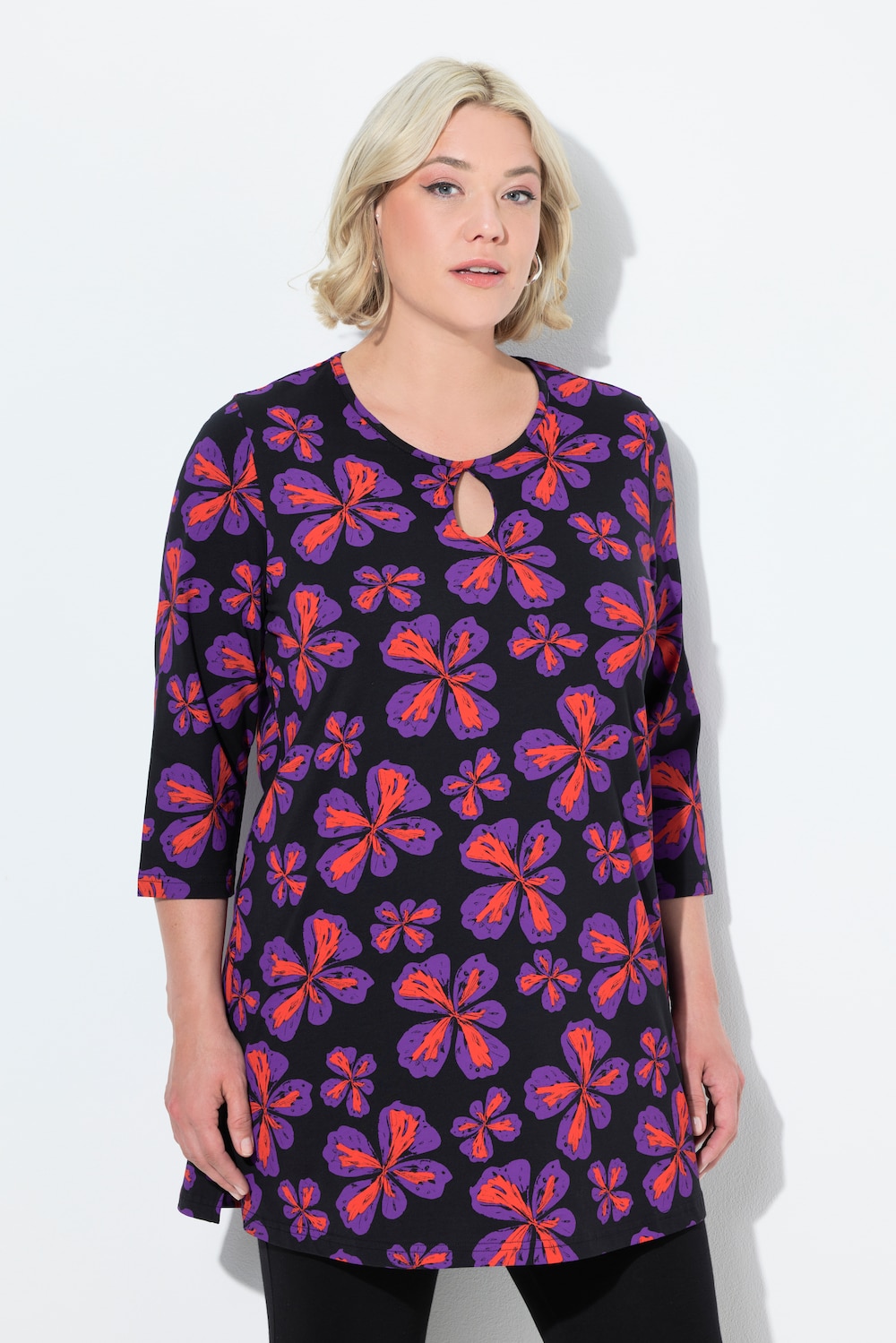 Große Größen Longshirt, Damen, schwarz, Größe: 42/44, Baumwolle, Ulla Popken