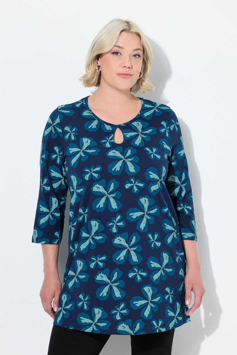 Große Größen Longshirt, Damen, blau, Größe: 58/60, Baumwolle, Ulla Popken