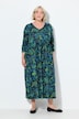 Jersey jurk, paisley, A-lijn, V-hals, 3/4-mouw