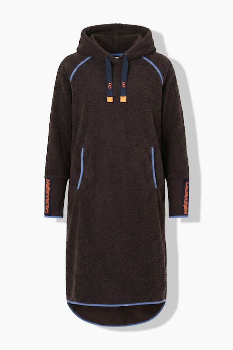 Teddy-Kleid, Langarm, Kapuze