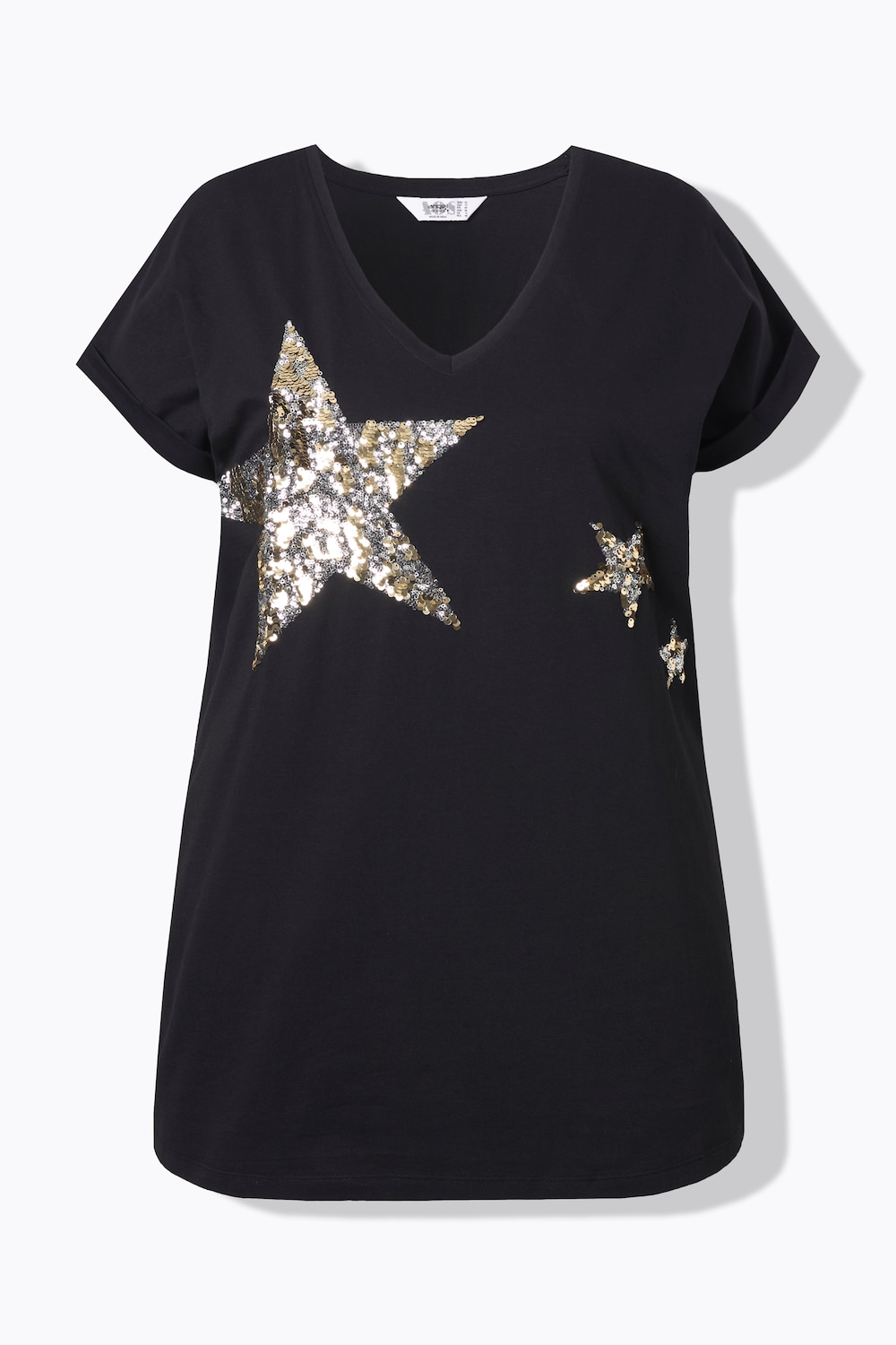 Stora storlekar T-shirt, Dam, svart, storlek: 58, Bomull, Angel of Style