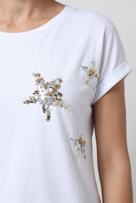 T-Shirt, Komfort Fit, Pailletten-Sternen