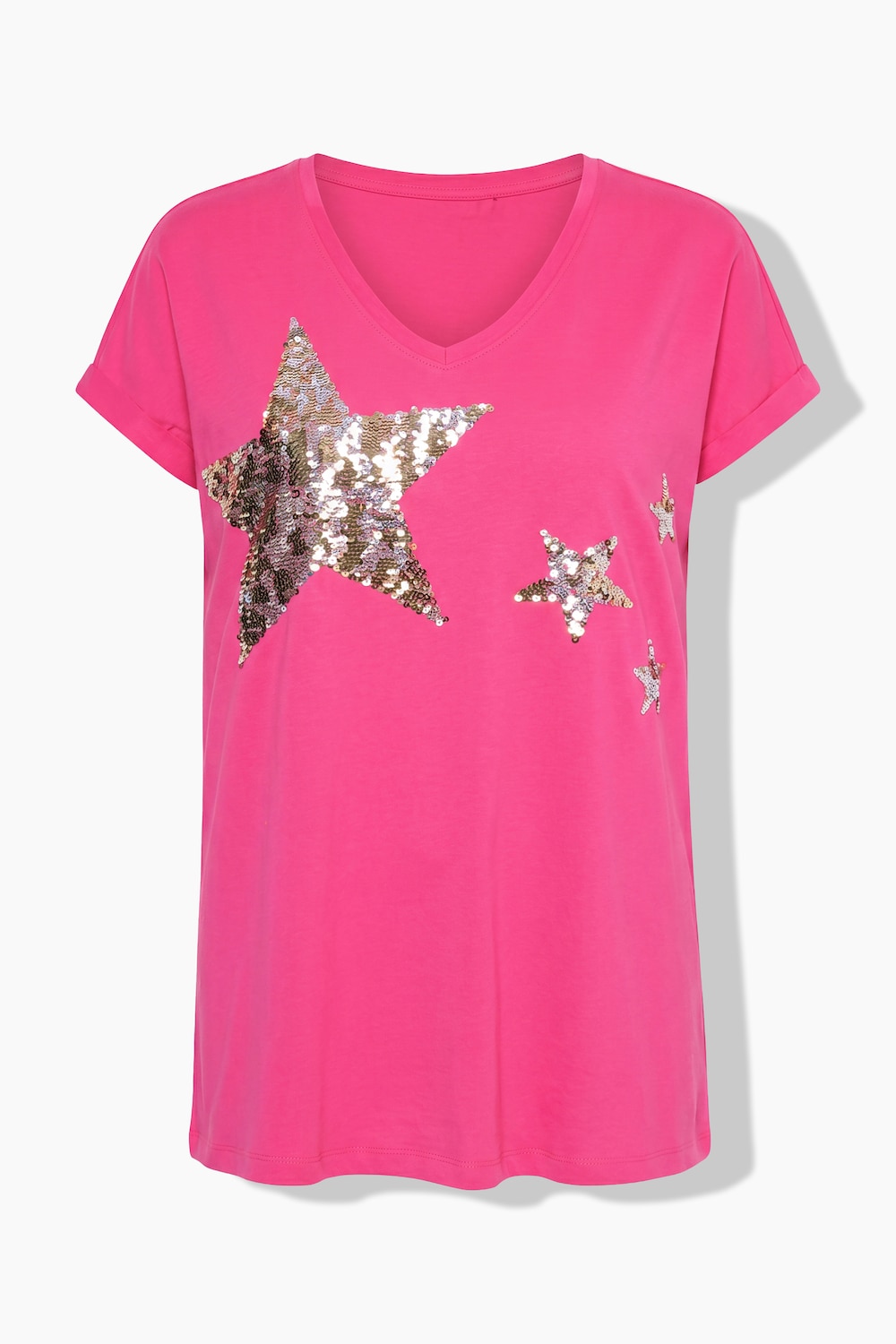 T-Shirt, Komfort Fit, Pailletten-Sternen