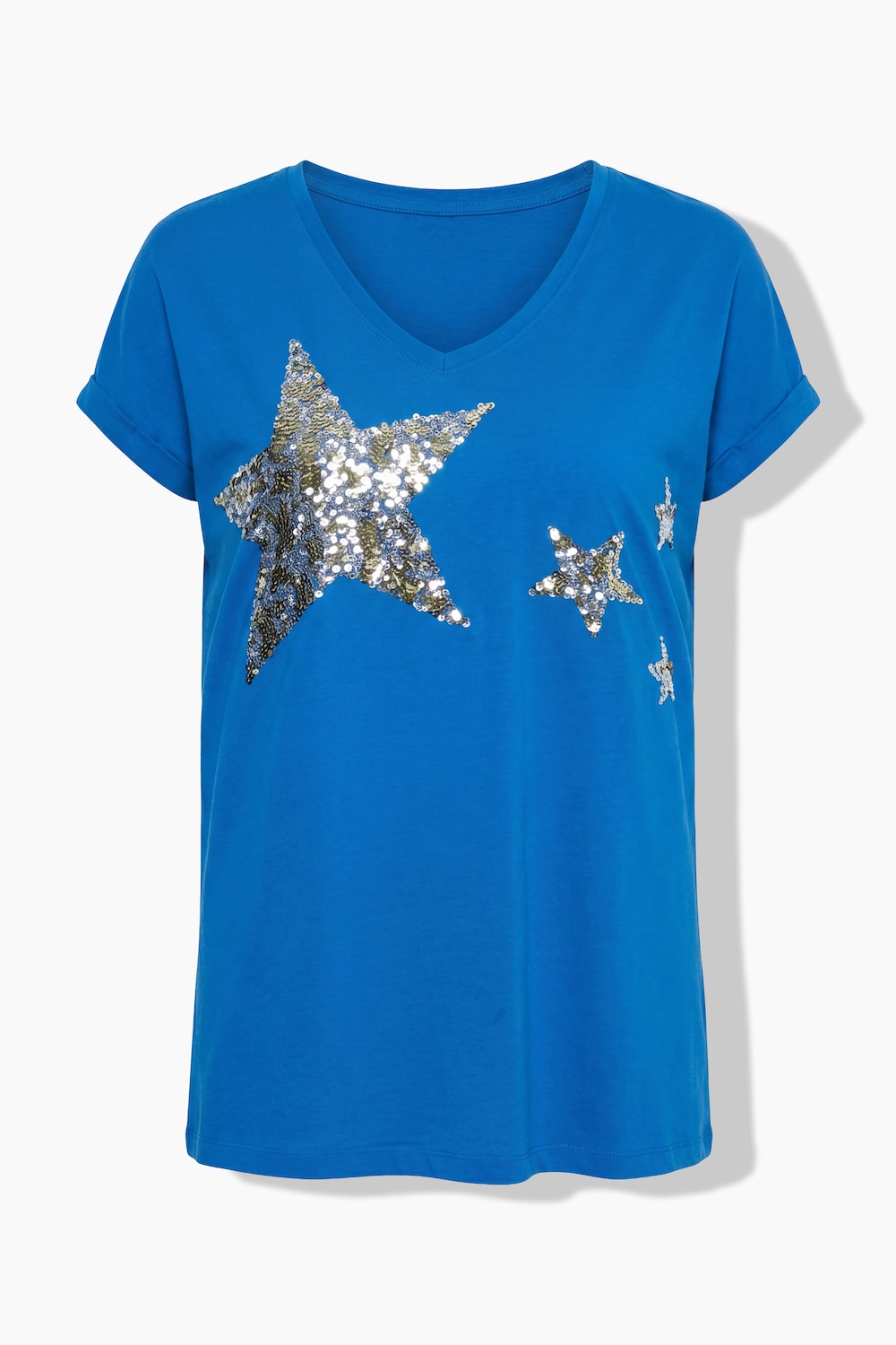 T-Shirt, Komfort Fit, Pailletten-Sternen