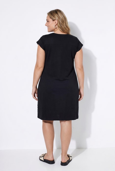 Shirtkleid, A-Linie, Jersey, Glitzer-Schriftzug