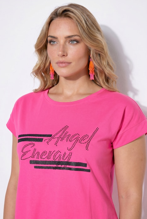 Shirtkleid, A-Linie, Jersey, Glitzer-Schriftzug