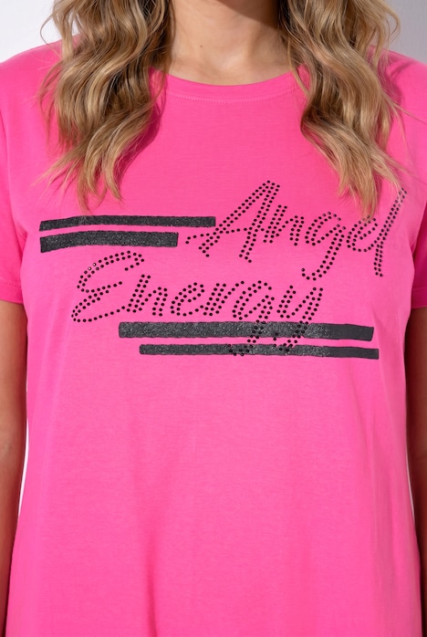 Shirtkleid, A-Linie, Jersey, Glitzer-Schriftzug