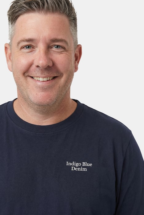 Men+ T-Shirt, Halbarm, Rückenprint, bis 8 XL