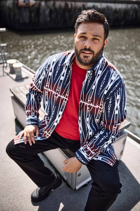 Men+ T-Shirt, Halbarm, Rückenprint, bis 8 XL