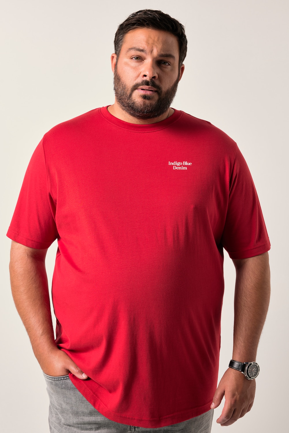 Men+ T-Shirt, Halbarm, Rückenprint, bis 8 XL