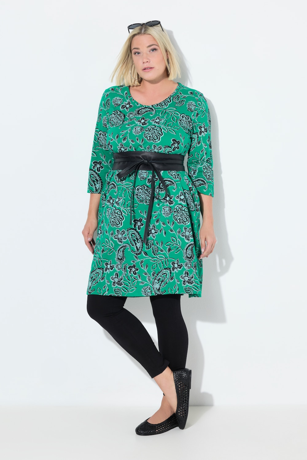 Große Größen Jerseykleid, Damen, grün, Größe: 62/64, Baumwolle, Ulla Popken