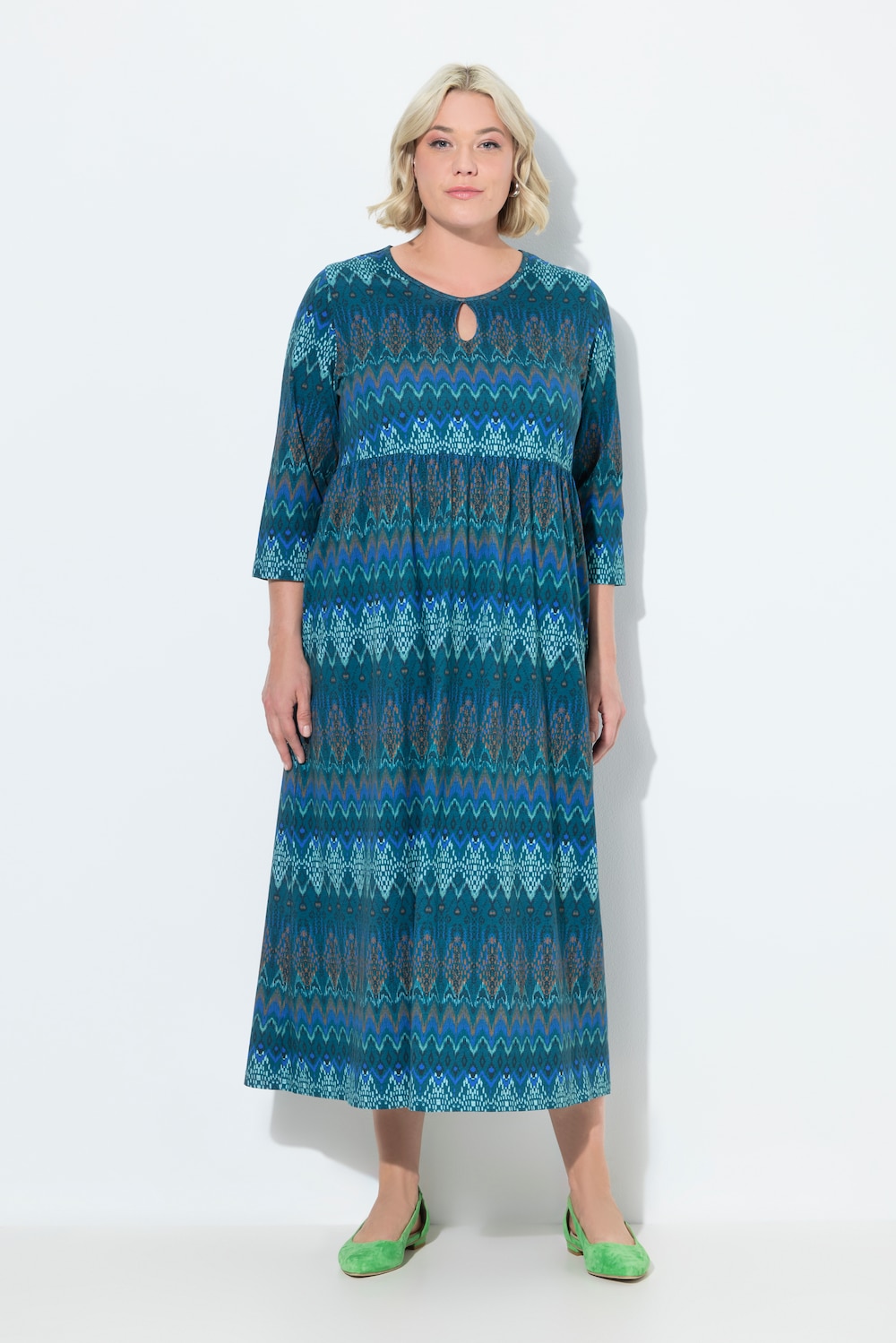 Große Größen Jerseykleid, Damen, blau, Größe: 62/64, Baumwolle, Ulla Popken