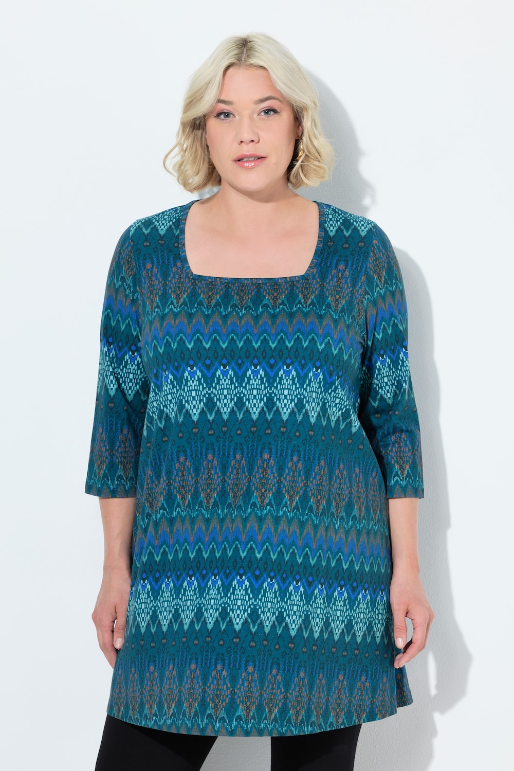Große Größen Longshirt, Damen, blau, Größe: 54/56, Baumwolle, Ulla Popken
