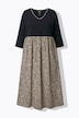 Jerseykleid, A-Linie, V-Ausschnitt, 3/4-Arm