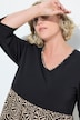 Jerseykleid, A-Linie, V-Ausschnitt, 3/4-Arm