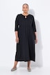 Jersey-Maxikleid, Rundhals, Keyhole, 3/4-Arm, Taschen
