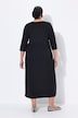 Jersey-Maxikleid, Rundhals, Keyhole, 3/4-Arm, Taschen