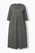 Jersey-Maxikleid, Rundhals, Keyhole, 3/4-Arm, Taschen