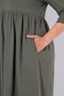 Jersey-Maxikleid, Rundhals, Keyhole, 3/4-Arm, Taschen