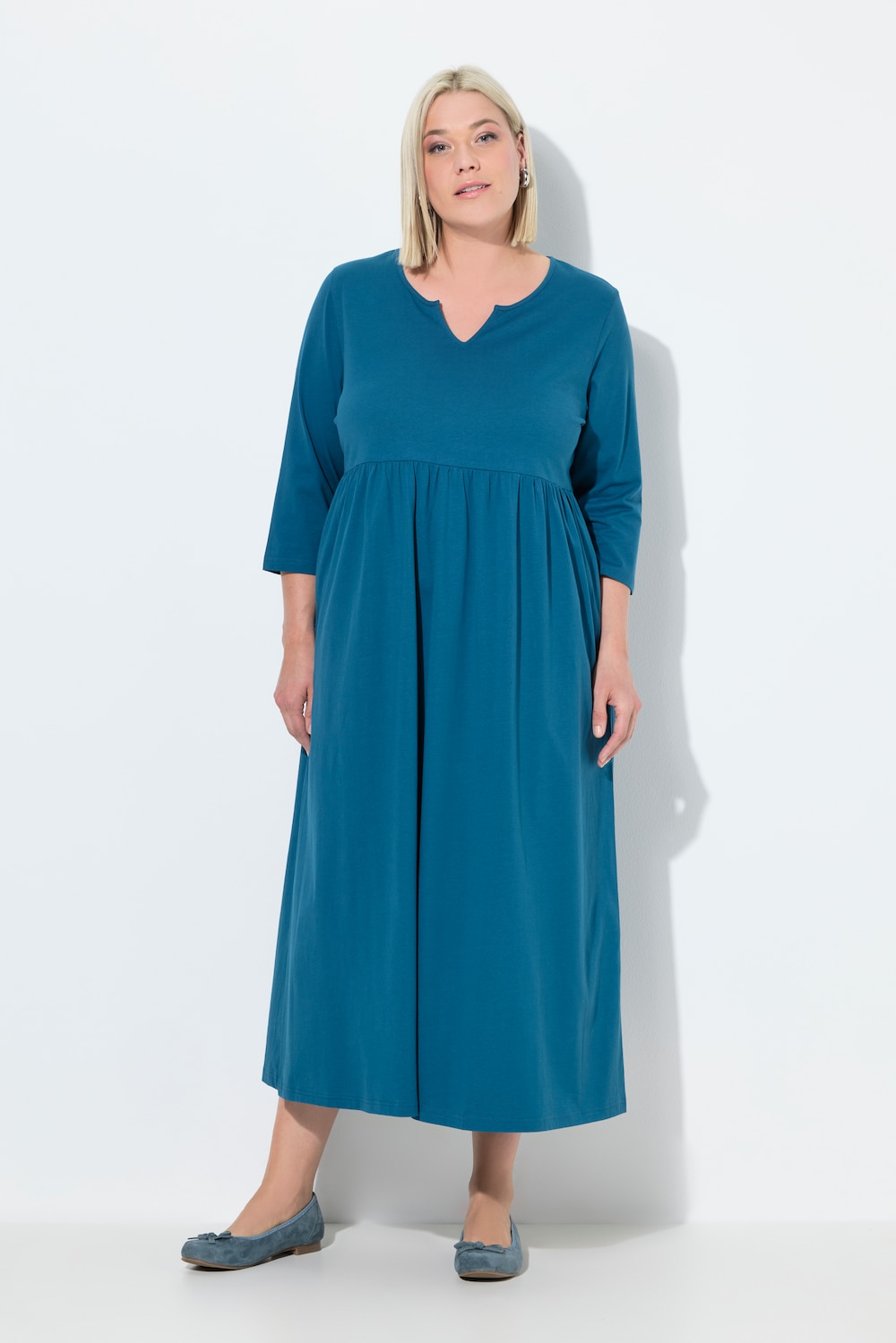 Große Größen Jerseykleid, Damen, blau, Größe: 66/68, Baumwolle, Ulla Popken