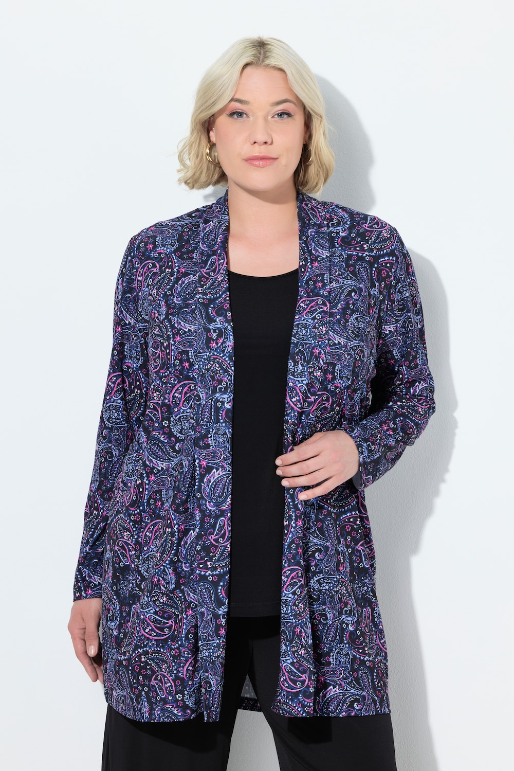 Große Größen Jerseyjacke, Damen, schwarz, Größe: 54/56, Polyester, Ulla Popken